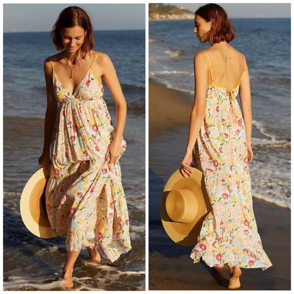 Ro’s Garden Florida Maxi Summer Floral Dress Size Large - Picture 1 of 14